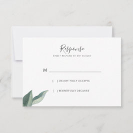 Moderne botanische Blätter für Hochzeitsreaktion RSVP Karte