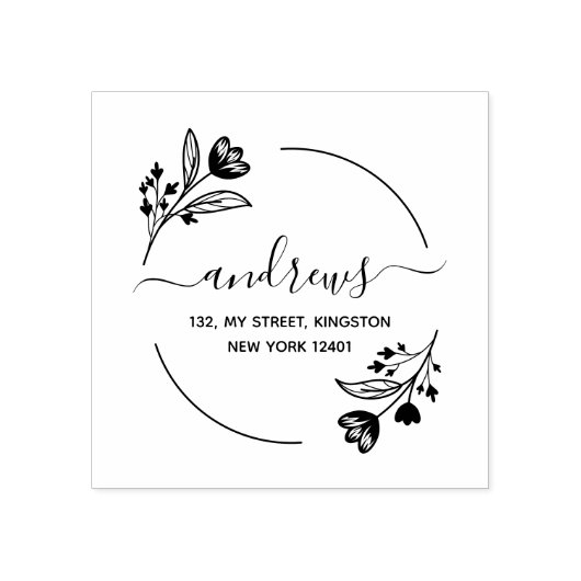 Moderne botanische Blätter Gummistempel (Prägung)