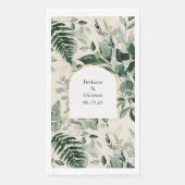 Moderne Botanische Blätter in Beige Serviette (Vorderseite)