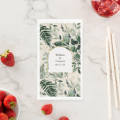 Moderne Botanische Blätter in Beige Serviette (Beispiel)