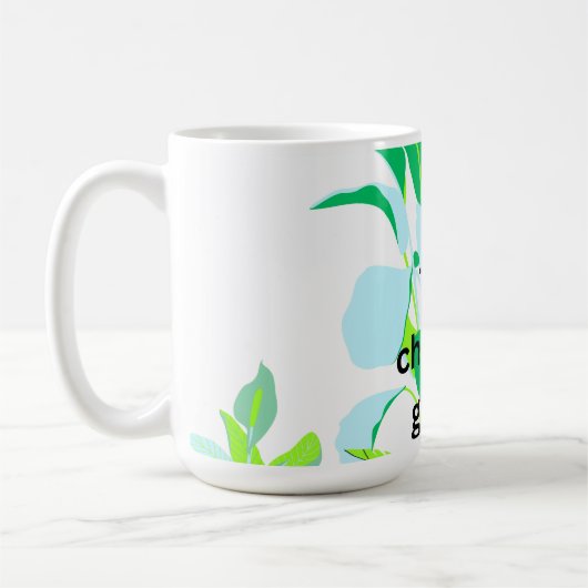 Moderne botanische Blätter Kaffeetasse (Links)