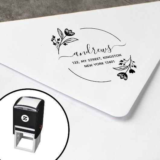 Moderne botanische Blätter Permastempel