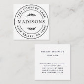 Moderne botanische Blätter  Quadratische Visitenkarte (Vorne/Hinten)