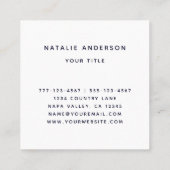 Moderne botanische Blätter Quadratische Visitenkarte (Rückseite)