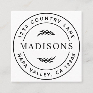 Moderne botanische Blätter Quadratische Visitenkarte