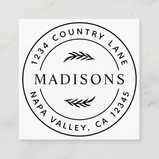 Moderne botanische Blätter Quadratische Visitenkarte (Vorderseite)