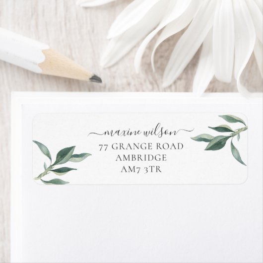 Moderne botanische Blätter Rücksendeadresse (Insitu)