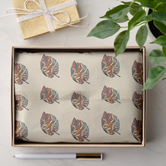 Moderne Botanische Blätter Serene Savanne Seidenpapier (Geschenk)