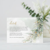 Moderne botanische Blattgold ovale Details Begleitkarte (Stehend Vorderseite)