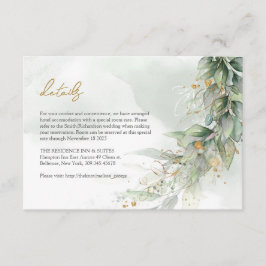 Moderne botanische Blattgold ovale Details Begleitkarte