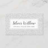 Moderne botanische Blattzweige Silber Minimalistis Visitenkarte (Vorderseite)