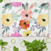 Moderne botanische Blume im Wasserfarbenbereich Geschirrtuch (Gefaltet)