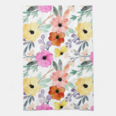 Moderne botanische Blume im Wasserfarbenbereich Geschirrtuch (Vertikal)