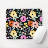Moderne botanische Blume Wasserfarbe Blumenmouse Mousepad (Mit Mouse)