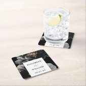 Moderne botanische Blumen Elegante schicke Hochzei Rechteckiger Pappuntersetzer (Vor Ort)