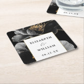 Moderne botanische Blumen Elegante schicke Hochzei Rechteckiger Pappuntersetzer (angewinkelt)