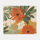 Moderne botanische Blumen-Wurfdecke | Vintage Fleecedecke (Vorderseite (Horizontal))
