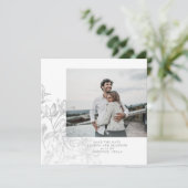 Moderne botanische Blumenfoto Save The Date (Stehend Vorderseite)