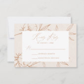Moderne Botanische Blumenkreuz & Terracotta Brown RSVP Karte (Vorderseite)