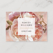 Moderne botanische Blush & Black Loyalty Card Visitenkarte (Vorderseite)