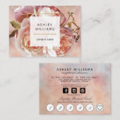 Moderne botanische Blush & Black Loyalty Card Visitenkarte (Vorne/Hinten)
