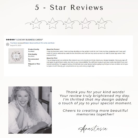 Moderne Botanische Blush-Karte und Schwarze Refere Quadratische Visitenkarte