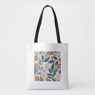 Moderne botanische Blüten – Terrakotta und Blau Tasche