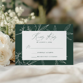 Moderne Botanische Blütenblütenhochzeit RSVP Karte