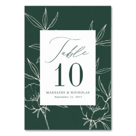 Moderne Botanische Blütenblütenhochzeit Tischnummer
