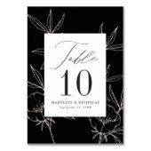 Moderne Botanische Blütenhochzeit Tischnummer (Rückseite)