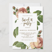 moderne botanische Blütensüße 16 Einladung (Vorderseite)
