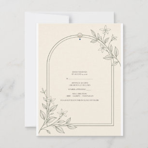 Moderne botanische Bogen-Hochzeits-Antwortkarte RSVP Karte