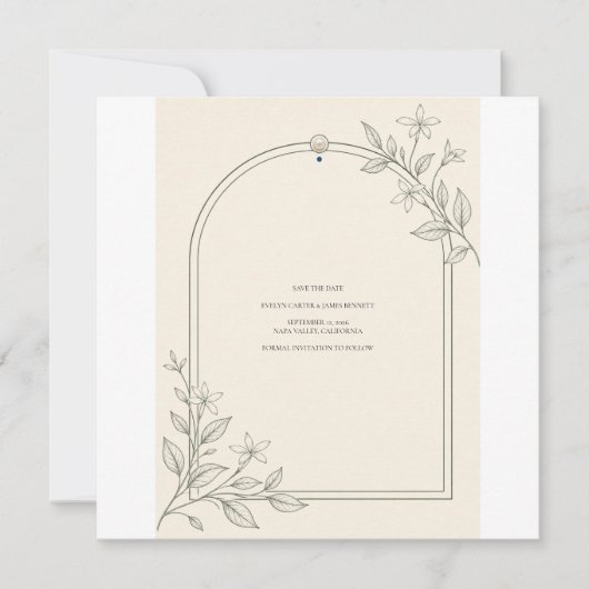 Moderne Botanische Bogen Save-the-Date-Karte Save The Date (Vorderseite)