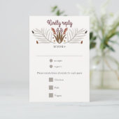 Moderne botanische Boho Meal Choice Wedding RSVP (Stehend Vorderseite)
