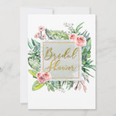 Moderne botanische Brautdusche mit Blumenbezug Einladung (Vorderseite)