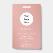Moderne Botanische Dusty Rose Boho-Foto Ausweis (Rückseite)