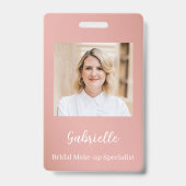 Moderne Botanische Dusty Rose Boho-Foto Ausweis (Vorderseite)