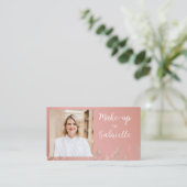 Moderne Botanische Dusty Rose Boho Foto QR Code Visitenkarte (Stehend Vorderseite)