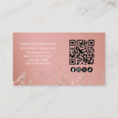 Moderne Botanische Dusty Rose Boho Foto QR Code Visitenkarte (Rückseite)
