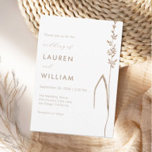 Moderne botanische einstämmige Wildblumen-Hochzeit