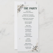 Moderne botanische elegante Hochzeitsprogramm (Rückseite)