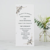 Moderne botanische elegante Hochzeitsprogramm (Stehend Vorderseite)
