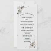 Moderne botanische elegante Hochzeitsprogramm (Vorderseite)