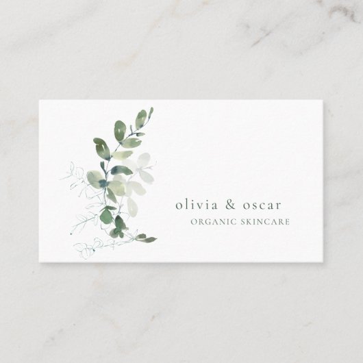 Moderne botanische Eukalyptus Minimalistische Schö Visitenkarte (Vorderseite)