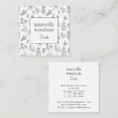 Moderne botanische Flora Doula Quadratische Visitenkarte (Vorne/Hinten)