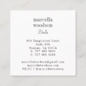 Moderne botanische Flora Doula Quadratische Visitenkarte (Rückseite)