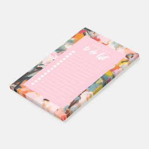 Moderne Botanische Florale Abstrakte Kunst To-Do-L Post-it Klebezettel