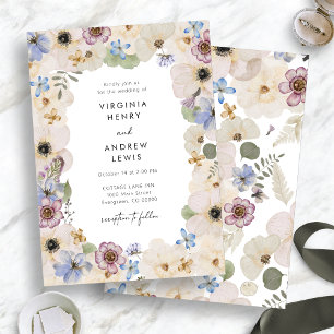 Moderne botanische florale Hochzeit Einladung
