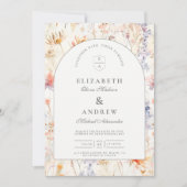 Moderne Botanische Florale Hochzeit Einladung (Vorderseite)