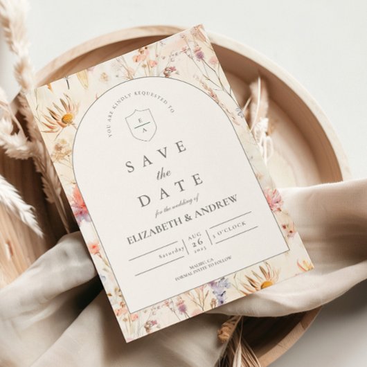 Moderne Botanische Florale Hochzeit Save The Date